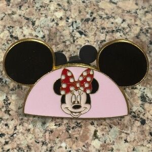 Minnie Mouse Pink Hat Polka Dot Bow 2008 Disney Collectible Trader Pin